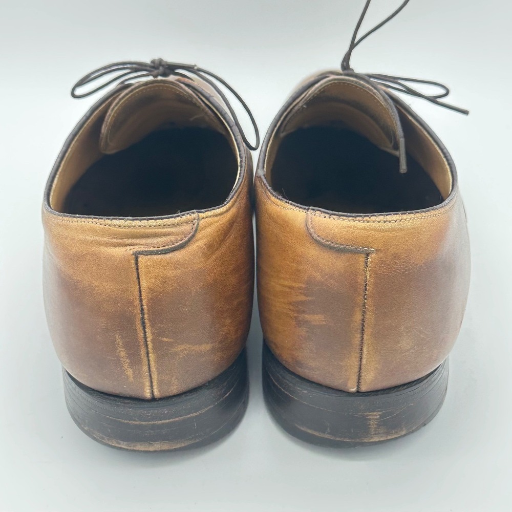 Johnston & Murphy Heritage Mens Brown Leather Cap Toe Brogue Oxford Shoes 10.5 D - Picture 6 of 8